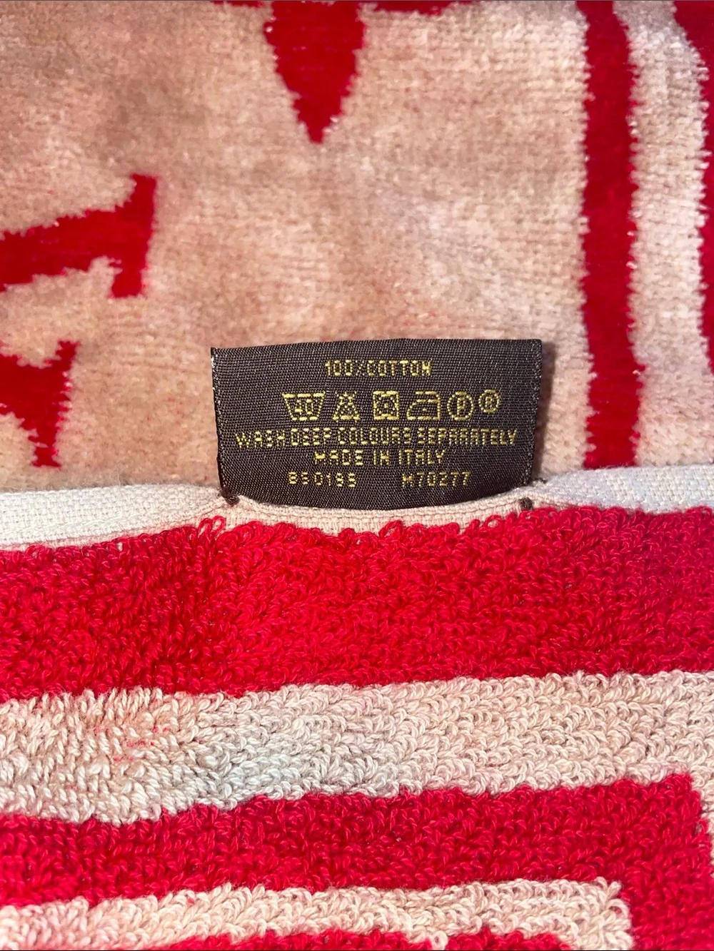 Louis Vuitton Pink and Red Logo Beach Towel - Reversible to Red with Pink Logo